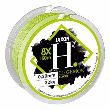 Fir textil JAXON Hegemon 8X Flash, 200 m, 0.16 mm, 17 kg, Verde Fluo