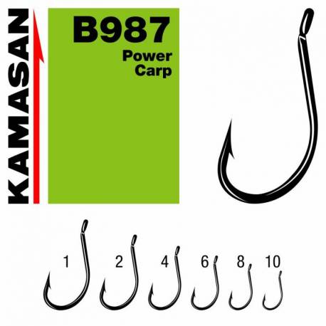 Carlige KAMASAN B987 Power Carp Nr.4, 10 buc/plic