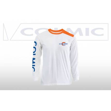 Bluza COLMIC, alb/portocalie, pentru pescuit, marimea L