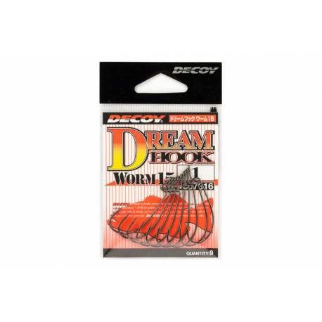 Carlige offset Decoy Worm 15 Dream Hook, Nr.8, Negru, 9 buc/plic