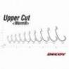 Carlige offset Decoy Worm 9 Uppercut Nr.6, negru, 9 buc/plic