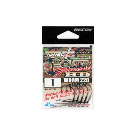 Carlige offset antibradis DECOY ANTIBRADIS Worm 220 Cover Finesse HD, NS Black, Nr.4, 5 buc./plic