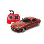 Macheta auto MERCEDES BENZ SLS AMG (2010) cu telecomanda 1:24 rosu Welly