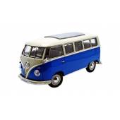 Macheta auto VOLKSWAGEN Microbus T1 (1962) 1:18 albastru-alb Welly