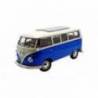 Macheta auto VOLKSWAGEN Microbus T1 (1962) 1:18 albastru-alb Welly