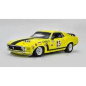 Macheta auto FORD MUSTANG BOSS 302 No.15 (1970) 1:18 galben Welly