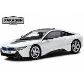 Macheta auto BMW i8 (2013) 1:43 alb-gri Paragon