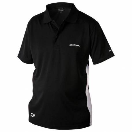 Tricou polo DAIWA, negru, pentru pescuit, marimea L