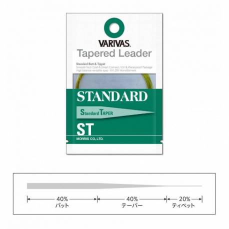 Fir Leadcore Conic VARIVAS Fly Leader Tapered Standard ST, 7X, 7.5ft, 0.104-0.48mm