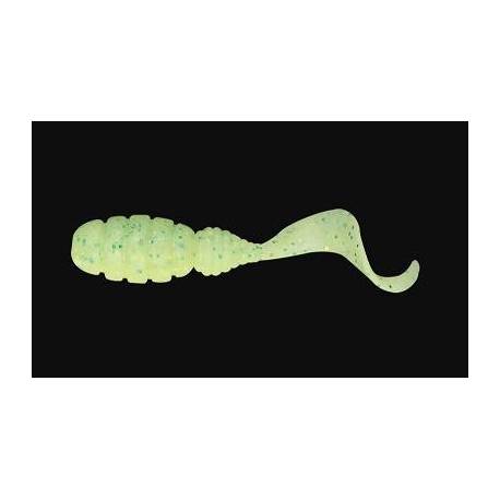 Naluci soft JACKALL Good Meal Grub 1.5", 3.8cm, culoare Hot Lime / Glow Chartreuse, 8 buc/plic