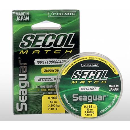 Fir inaintas fluorocarbon Colmic SEAGUAR SECOL MATCH, 50m, 0.185mm, 3.70kg, transparent