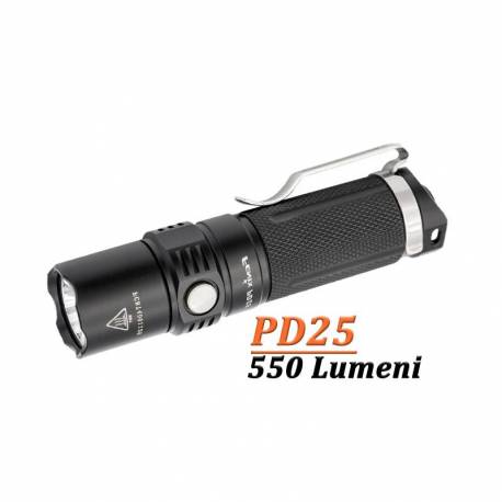 Lanterna compacta Fenix PD25, 550 Lumeni, 130 metri