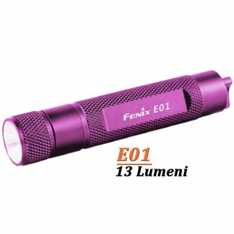 Mini lanterna tip breloc FENIX E01, 13 Lumeni, 21 metri, Violet