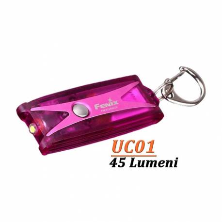 Mini lanterna tip breloc FENIX UC01, 45 Lumeni, 7 Metri, Violet