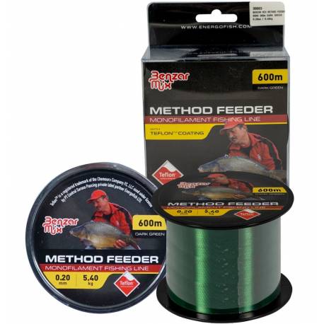 Fir monofilament Benzar Method Feeder Mono, Dark Green, 600m, 0.20mm