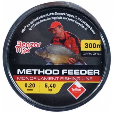 Fir monofilament Benzar Method Feeder Mono, Dark Green, 300m, 0.25mm