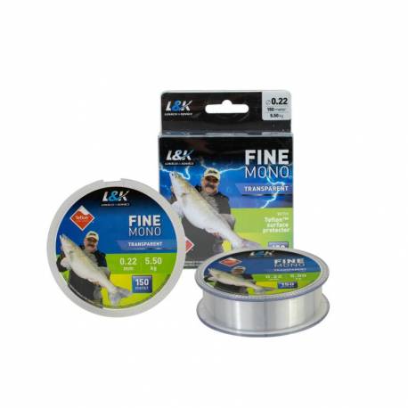 Fir Monofilament L&K Fine Mono Transparent, 150m, 0.22mm, 5.5kg