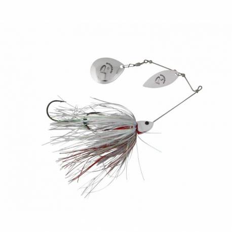 Spinnerbait SAVAGE GEAR Da Bush, 14cm, 21g, Sinking, Culoare White Silver Holo Flame