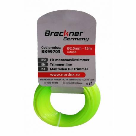 Fir rotund pentru motocoasa Breckner BK99703, 2 mm x 15 m