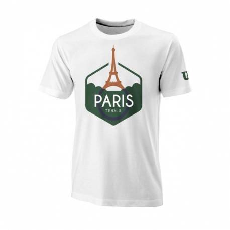 Tricou WILSON Paris Tech Tee, alb, marimea S