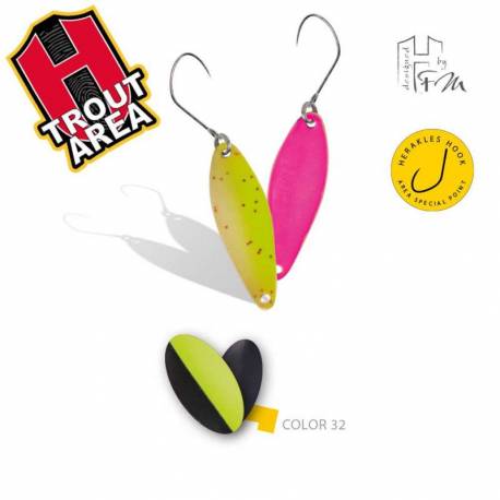 Lingurita Oscilanta HERAKLES Race, 3 cm, 1.5 g, culoare 32 Black Chartreuse