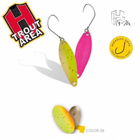 Lingurita Oscilanta HERAKLES Race, 3 cm, 1.5 g, culoare 38 Chartreuse Orange/Gold