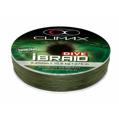 Fir textil CLIMAX iBraid Dive Sinking Olive Green 135m, 0.08mm, 3.2kg