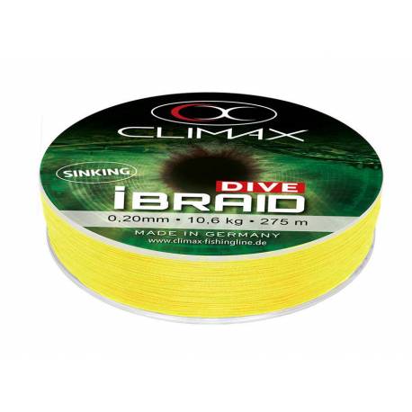 Fir textil CLIMAX iBraid Dive Sinking Fluo Yellow 275m, 0.18mm, 9.5kg