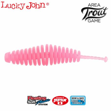 Lucky John Trick Worm 5CM (2''), F05 (SUPER PINK), F05, 10buc/borcan