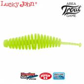 Lucky John Trick Worm 5CM (2''), S88 (YELLOW CHARTREUSE), S88, 10buc/borcan