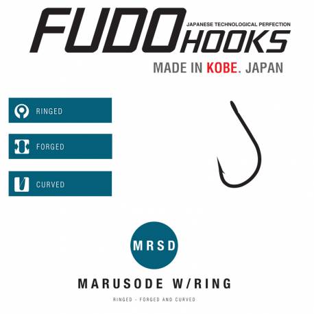 Carlige Fudo Marusode with Ring (MRSD-BN) nr.4, BN-Black Nickel, 16buc/plic