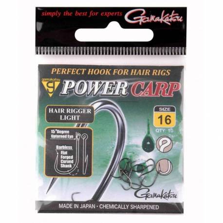 Carlige GAMAKATSU Power Carp Hair Rigger Light Eyed Nr.12, 10buc/plic