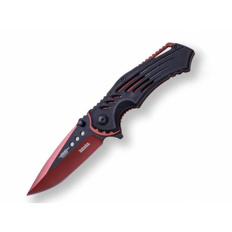 Briceag semi-automat JOKER Black and red, 8.5cm