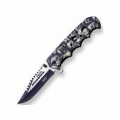 Briceag semi-automat JOKER skull gray - 8.5 cm