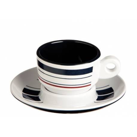 Set 6 cesti pentru cafea sau ceai cu farfurioare MARINE BUSINESS Monaco, diametru 65mm, inaltime 47mm