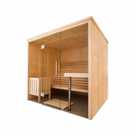 Cabina sauna SENTIOTEC Alaska View, lemn masiv, 206x206x204cm