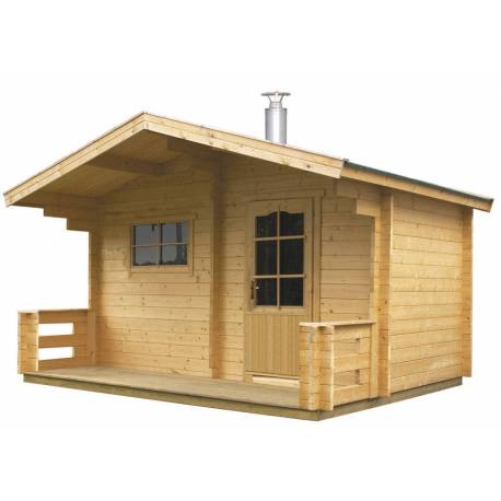 Sauna de exterior HARVIA Keitele cu terasa si incalzitor electric S04000B