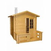 Sauna de exterior HARVIA Kuikka S02200A cu terasa si soba pe lemne