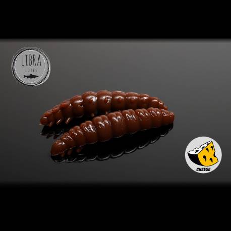 Naluca pastrav LIBRA LURES LARVA, 3cm, culoare 038, aroma Cheese, 15 buc/borcan