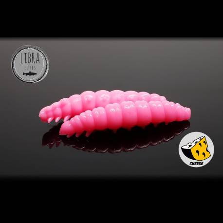 Naluca pastrav LIBRA LURES LARVA, 3.5cm, culoare 017, aroma Cheese, 12 buc./borcan