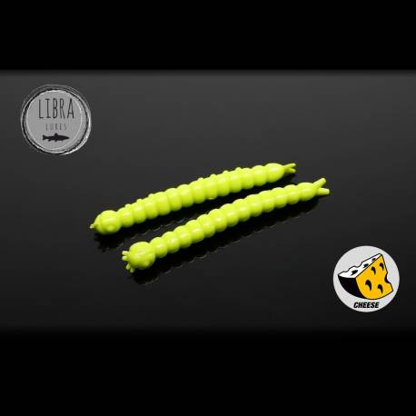 Vierme LIBRA LURES SLIGHT WORM, 3.8cm, culoare 027, aroma Cheese, 15 buc/plic