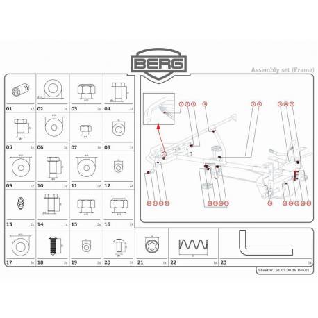 Set asamblare XL frame BOX pentru karturi BERG