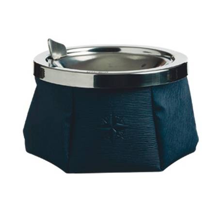 Scrumiera GFN 601212 Navy Blue, Inox, exterior imitatie piele, diametru 115mm