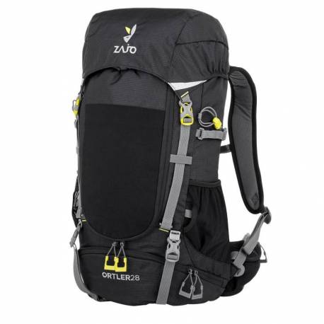 Rucsac ZAJO Ortler 28L cu husa de ploaie si fluier, ripstop, negru