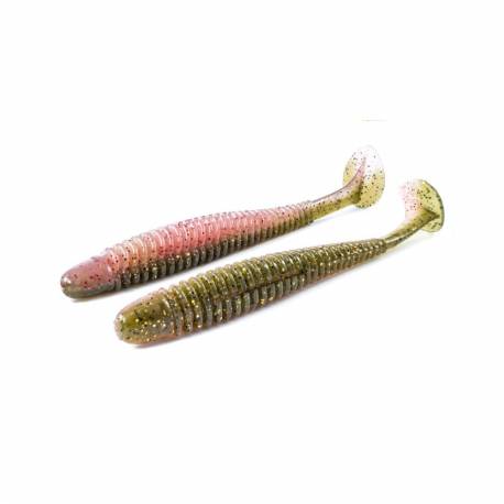 Shad NOIKE Ninja 3'', 7.6cm, 2.4g, culoare 130 Green Pumpkin Blossom, 9buc/plic