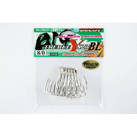 Ancora DECOY Y-S23BL Big Treble Nr.8/0 Magic Barbless, 6 buc/plic