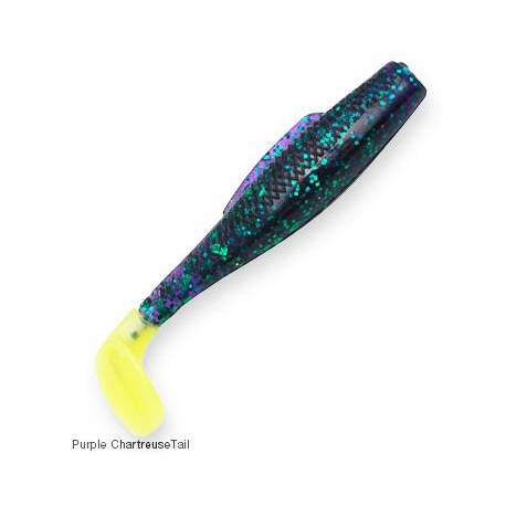 Shad Z-MAN MinnowZ 3", 7.6cm, culoare Purple / Chartreuse Tail, 6 buc./punga