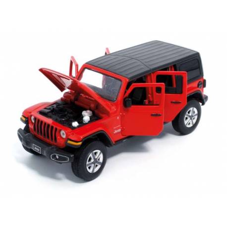 Macheta auto JEEP Wrangler Sahara Unlimited (2019) 1:32 rosu, negru