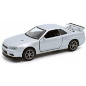 Macheta auto NISSAN Skyline GT-R (R34) V Spec II (1989) 1:36 argintiu