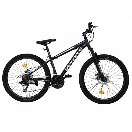 Bicicleta MTB-HT VELORS Challange CSV26/10A, roti 26 inch, 21 viteze, negru cu design albastru/rosu